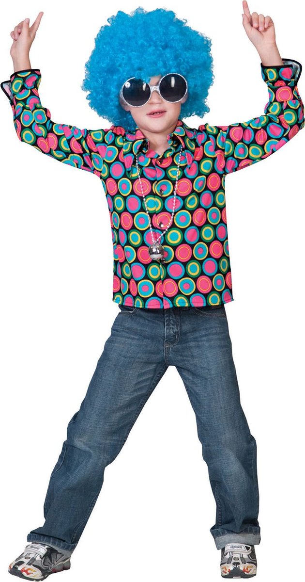 Jaren 80 & 90 Kostuum | Disco Dot Hemd | Jongen | Maat 116 | Carnaval kostuum | Verkleedkleding